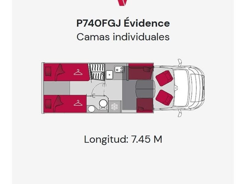 NUEVA PILOTE EVIDENCE P740FGJ - SUPER EQUIPADA - CAMAS GEMELAS - FINANCIACION