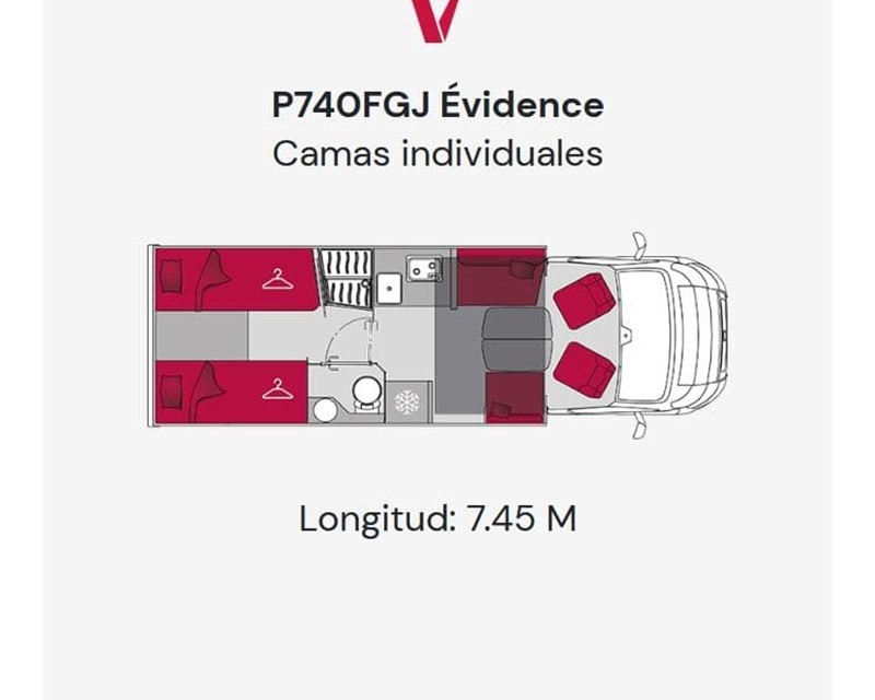 NUEVA PILOTE EVIDENCE P740FGJ - SUPER EQUIPADA - CAMAS GEMELAS - FINANCIACION